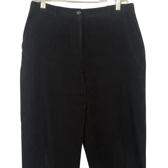 Talbots Petites Sz 12P Dress Pants Tapered Leg 32"x28" Stretch Velour Black - Picture 3 of 7